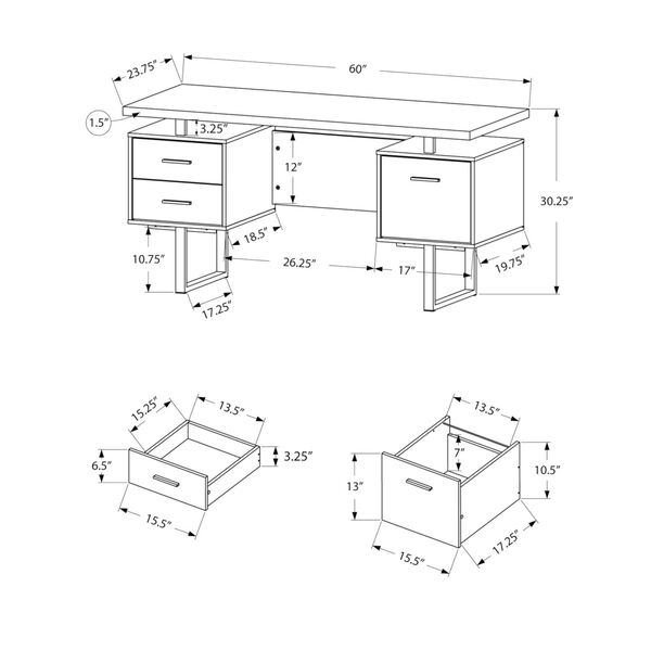 Admiral Taupe 24-Inch Computer Desk, image 4